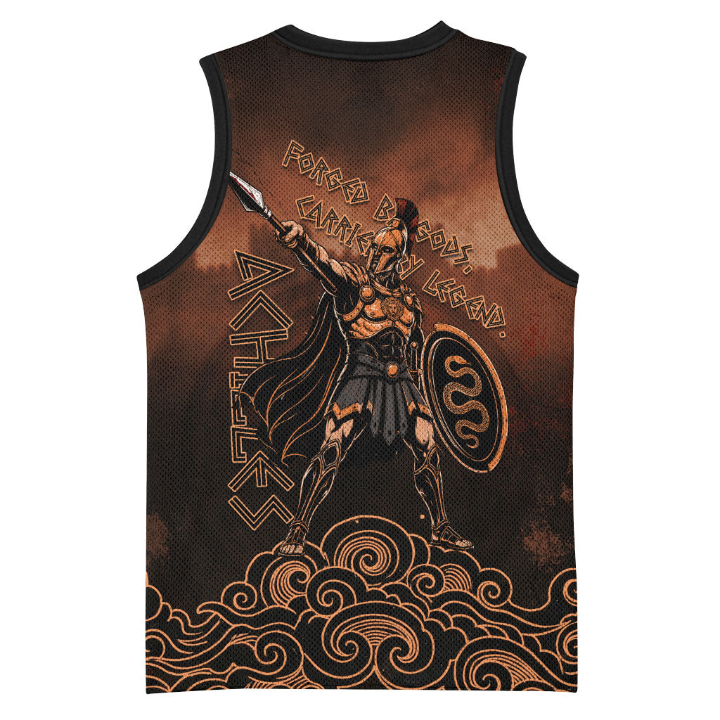 Achilles Iliad Greek Hero Legend Basketball Jersey Trojan War Spartan Warrior Spear Graphic Art