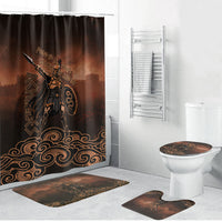 Achilles Iliad Greek Hero Legend Bathroom Set Trojan War Spartan Warrior Spear Graphic Art