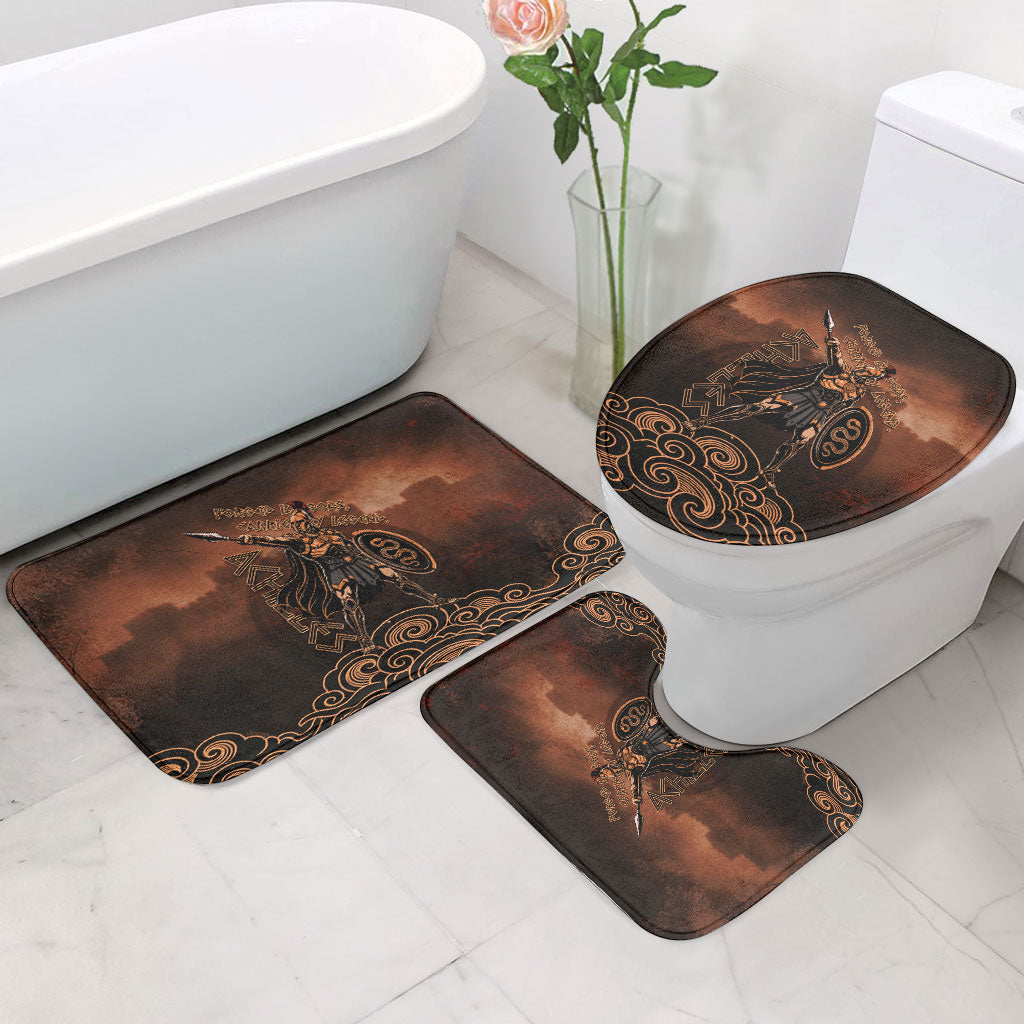 Achilles Iliad Greek Hero Legend Bathroom Set Trojan War Spartan Warrior Spear Graphic Art