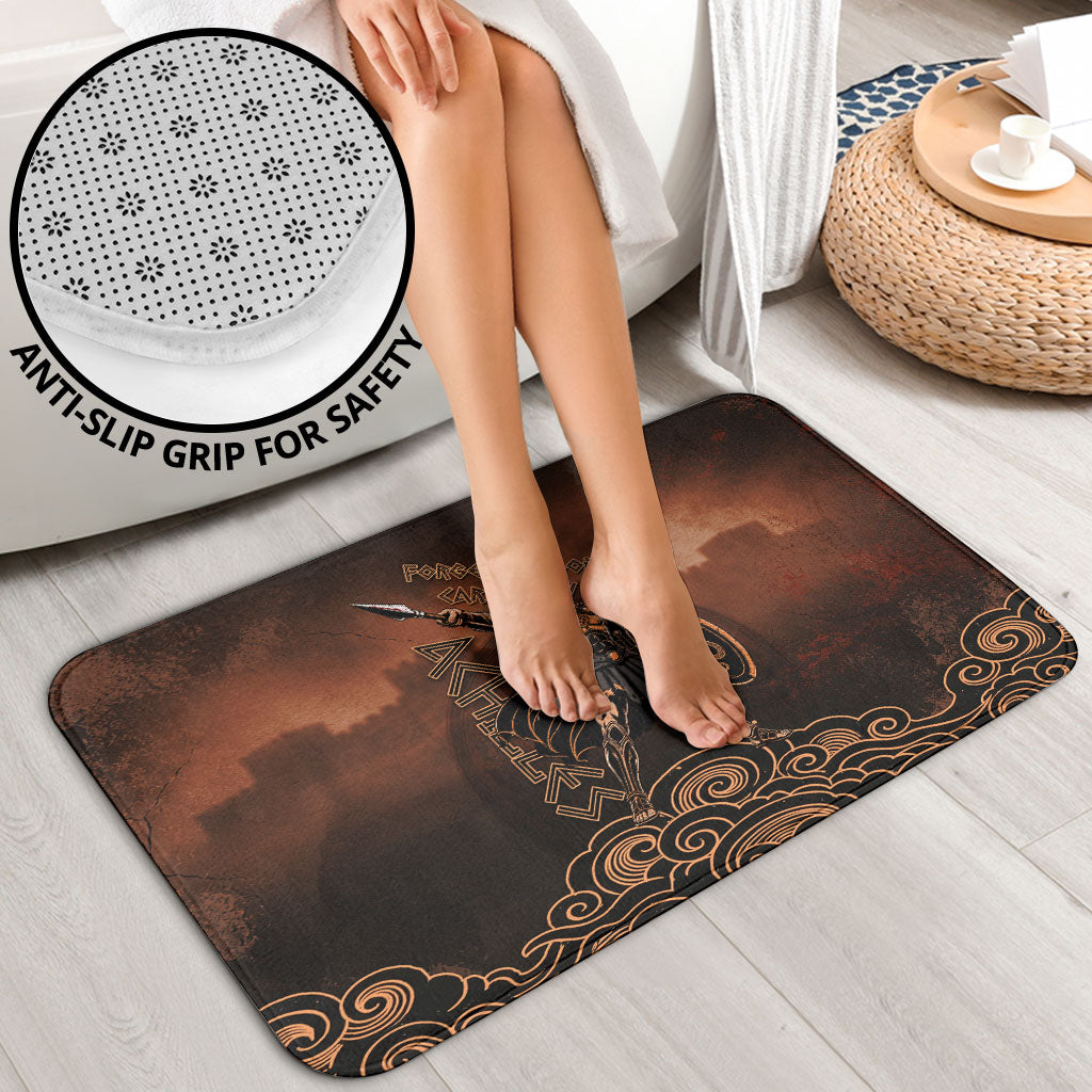 Achilles Iliad Greek Hero Legend Bathroom Set Trojan War Spartan Warrior Spear Graphic Art