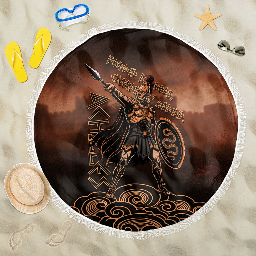 Achilles Iliad Greek Hero Legend Beach Blanket Trojan War Spartan Warrior Spear Graphic Art