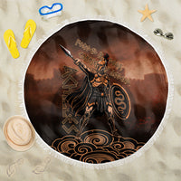 Achilles Iliad Greek Hero Legend Beach Blanket Trojan War Spartan Warrior Spear Graphic Art