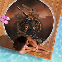 Achilles Iliad Greek Hero Legend Beach Blanket Trojan War Spartan Warrior Spear Graphic Art