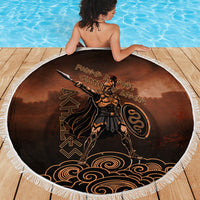Achilles Iliad Greek Hero Legend Beach Blanket Trojan War Spartan Warrior Spear Graphic Art