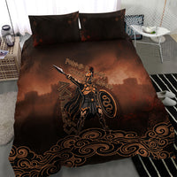 Achilles Iliad Greek Hero Legend Bedding Set Trojan War Spartan Warrior Spear Graphic Art