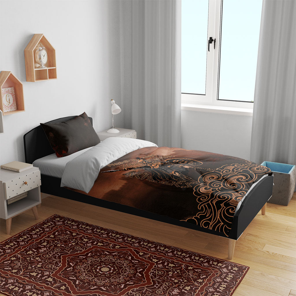Achilles Iliad Greek Hero Legend Bedding Set Trojan War Spartan Warrior Spear Graphic Art