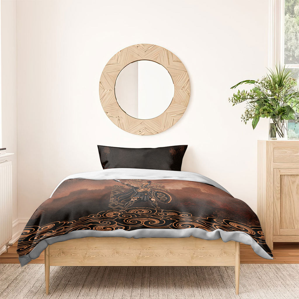 Achilles Iliad Greek Hero Legend Bedding Set Trojan War Spartan Warrior Spear Graphic Art