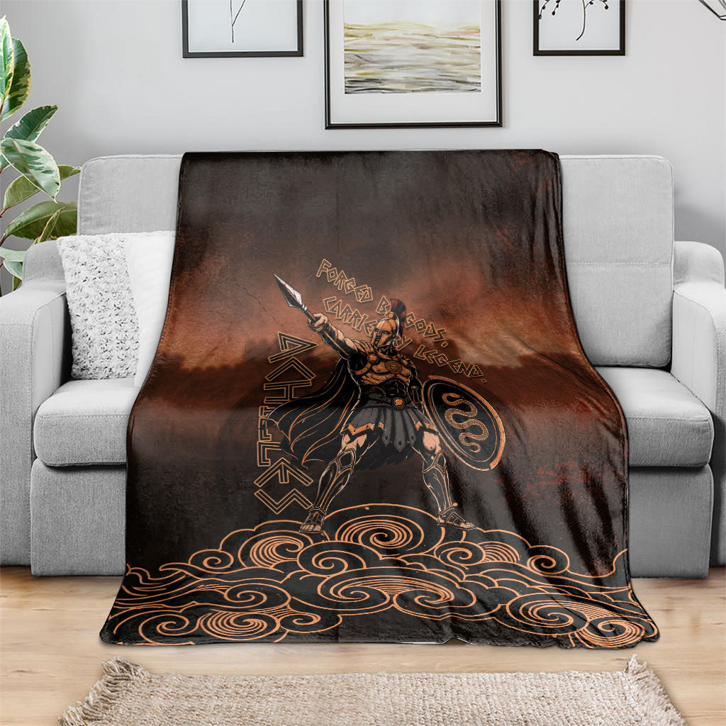Achilles Iliad Greek Hero Legend Blanket Trojan War Spartan Warrior Spear Graphic Art
