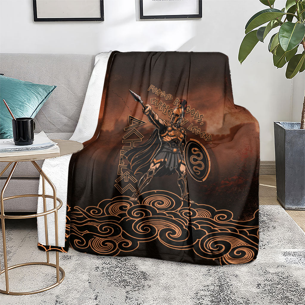 Achilles Iliad Greek Hero Legend Blanket Trojan War Spartan Warrior Spear Graphic Art