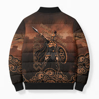 Achilles Iliad Greek Hero Legend Bomber Puffer Jacket Trojan War Spartan Warrior Spear Graphic Art