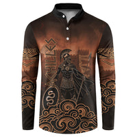 Achilles Iliad Greek Hero Legend Button Sweatshirt Trojan War Spartan Warrior Spear Graphic Art