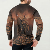 Achilles Iliad Greek Hero Legend Button Sweatshirt Trojan War Spartan Warrior Spear Graphic Art