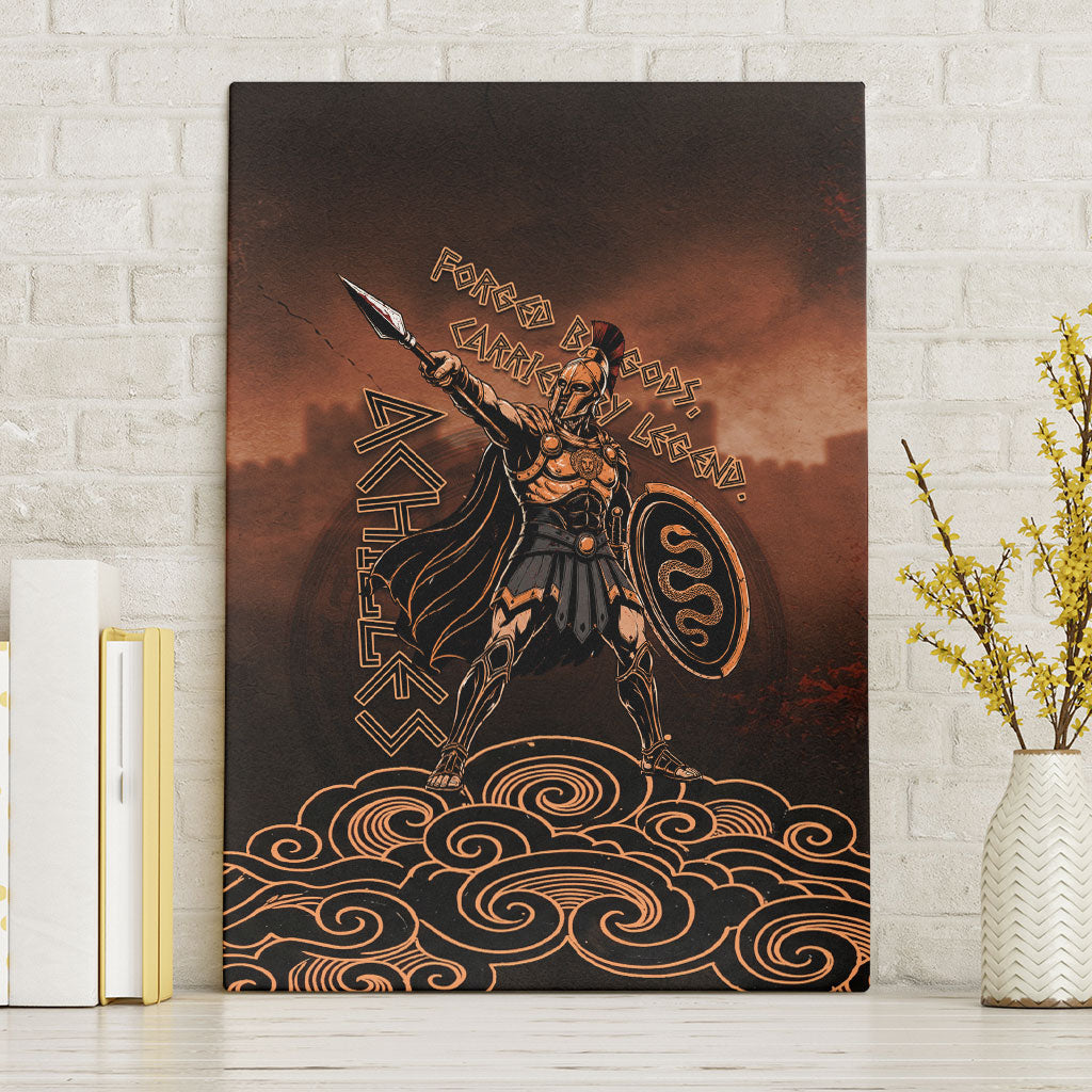 Achilles Iliad Greek Hero Legend Canvas Wall Art Trojan War Spartan Warrior Spear Graphic Art