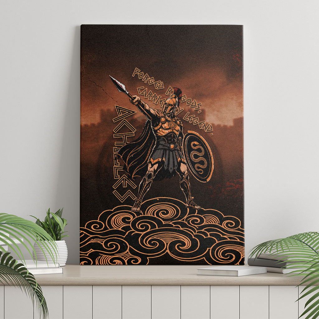 Achilles Iliad Greek Hero Legend Canvas Wall Art Trojan War Spartan Warrior Spear Graphic Art