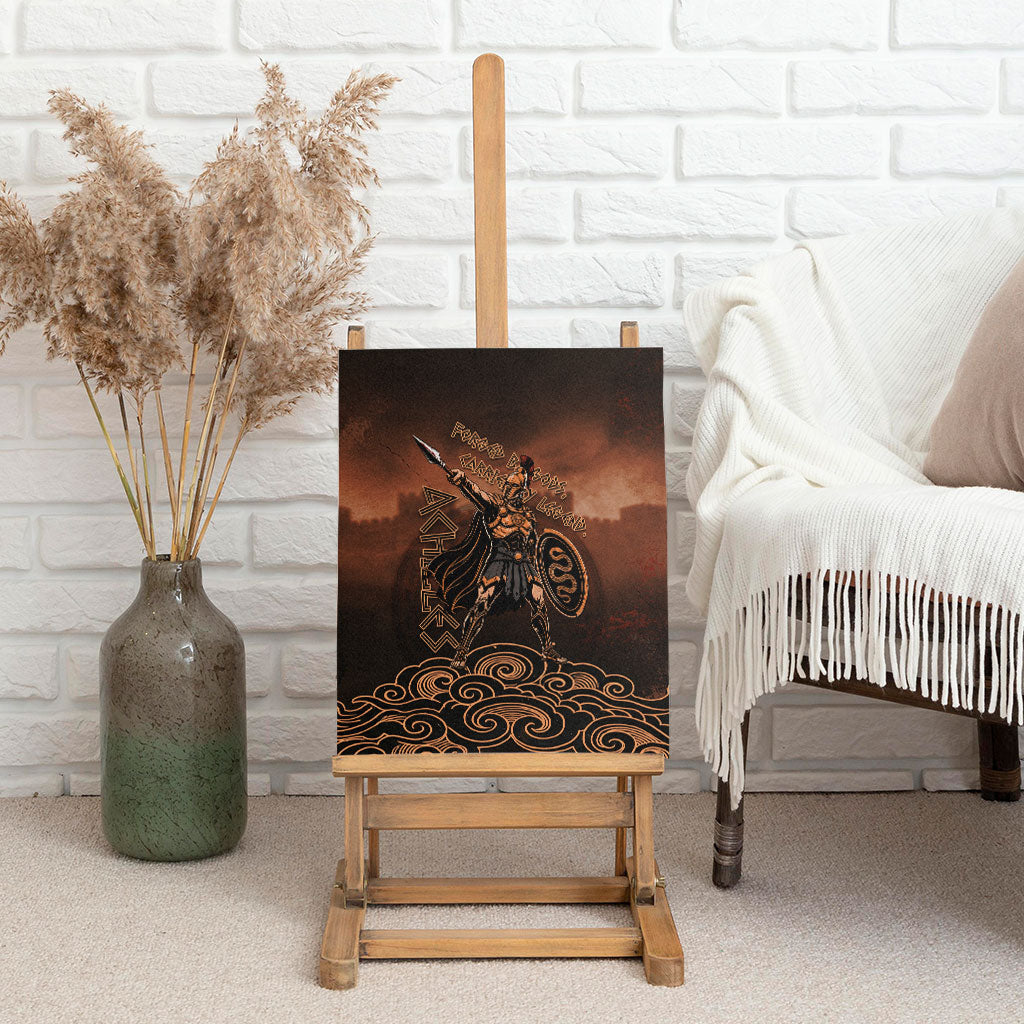 Achilles Iliad Greek Hero Legend Canvas Wall Art Trojan War Spartan Warrior Spear Graphic Art