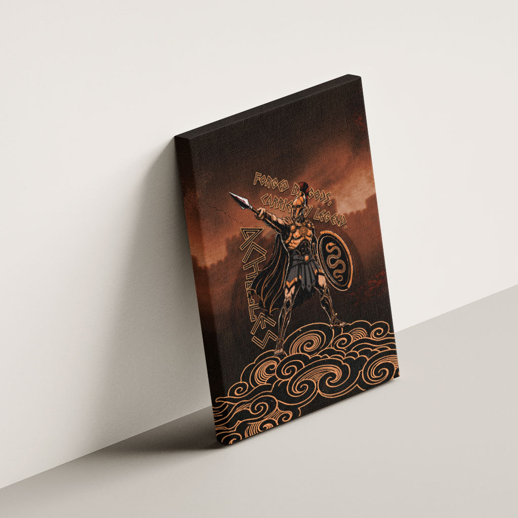Achilles Iliad Greek Hero Legend Canvas Wall Art Trojan War Spartan Warrior Spear Graphic Art