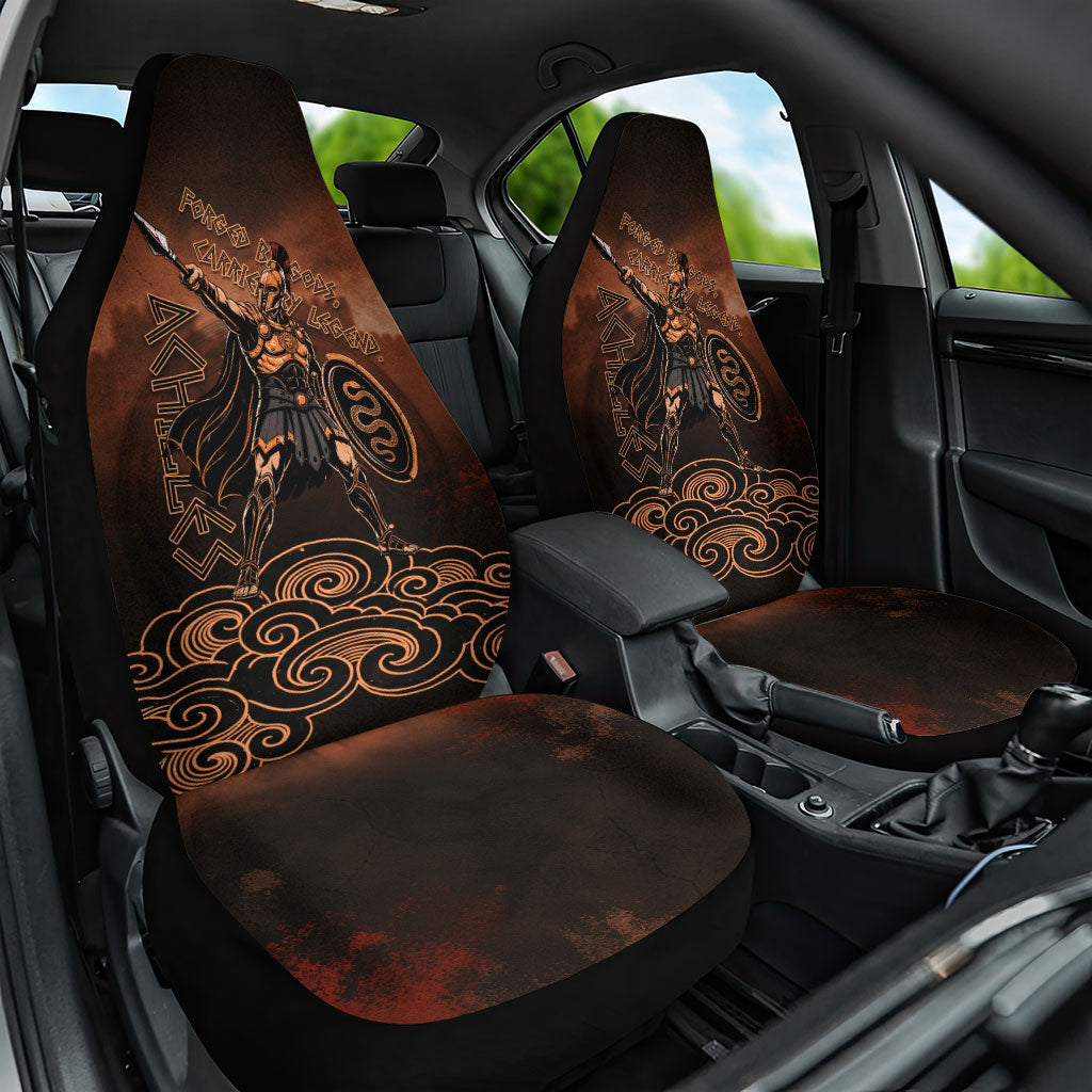 Achilles Iliad Greek Hero Legend Car Seat Cover Trojan War Spartan Warrior Spear Graphic Art