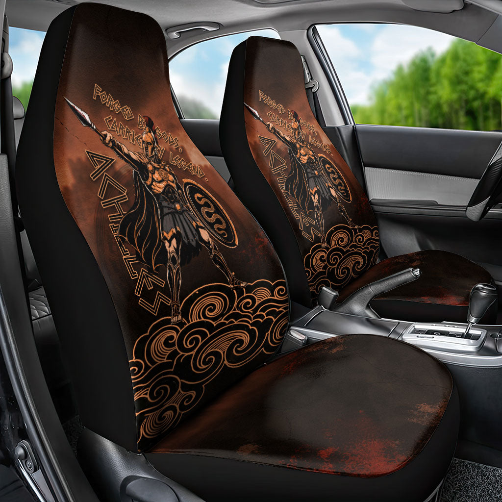 Achilles Iliad Greek Hero Legend Car Seat Cover Trojan War Spartan Warrior Spear Graphic Art