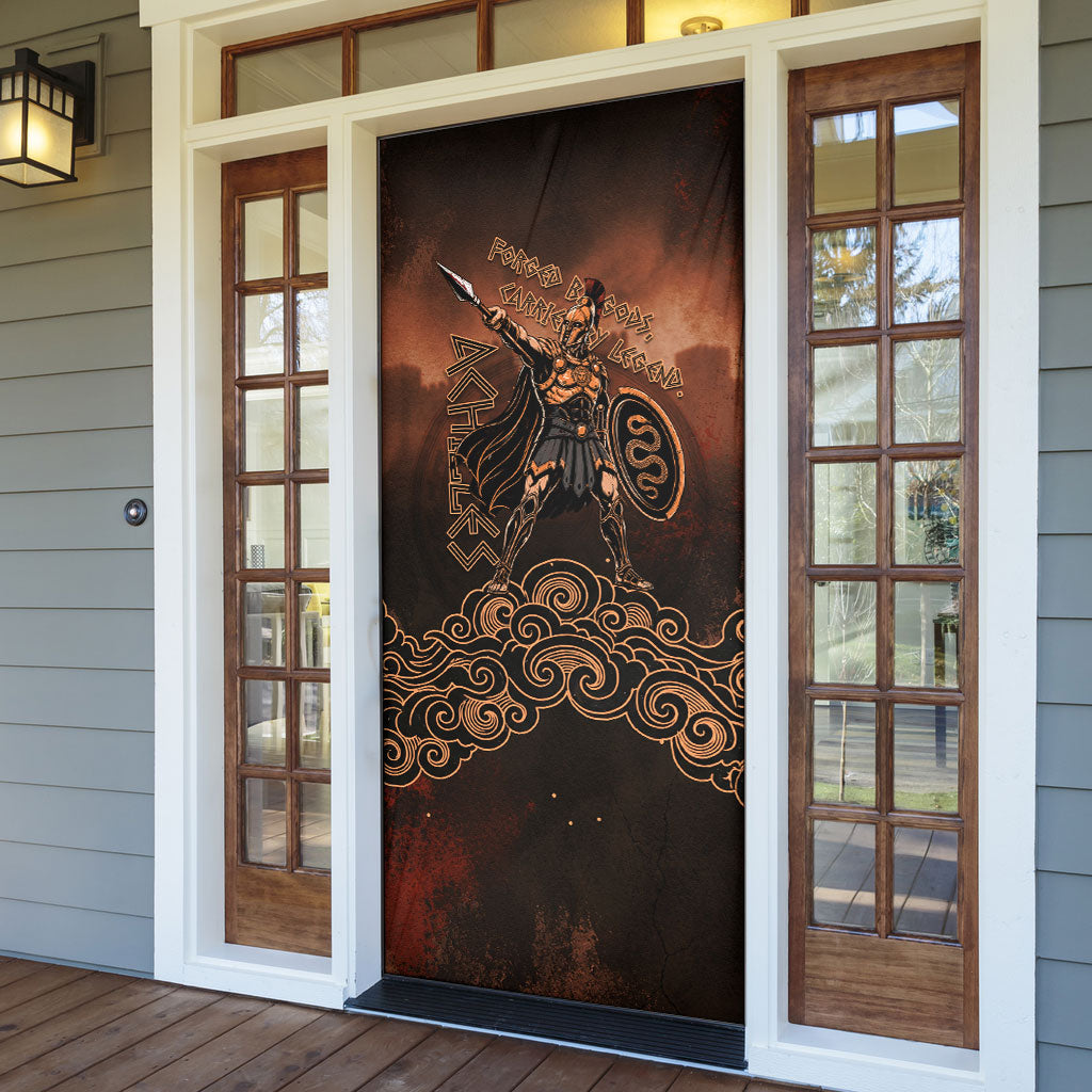 Achilles Iliad Greek Hero Legend Door Cover Trojan War Spartan Warrior Spear Graphic Art
