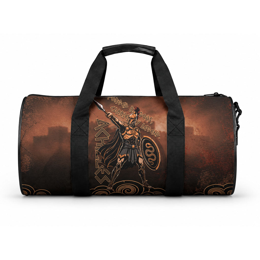 Achilles Iliad Greek Hero Legend Duffle Bag Trojan War Spartan Warrior Spear Graphic Art