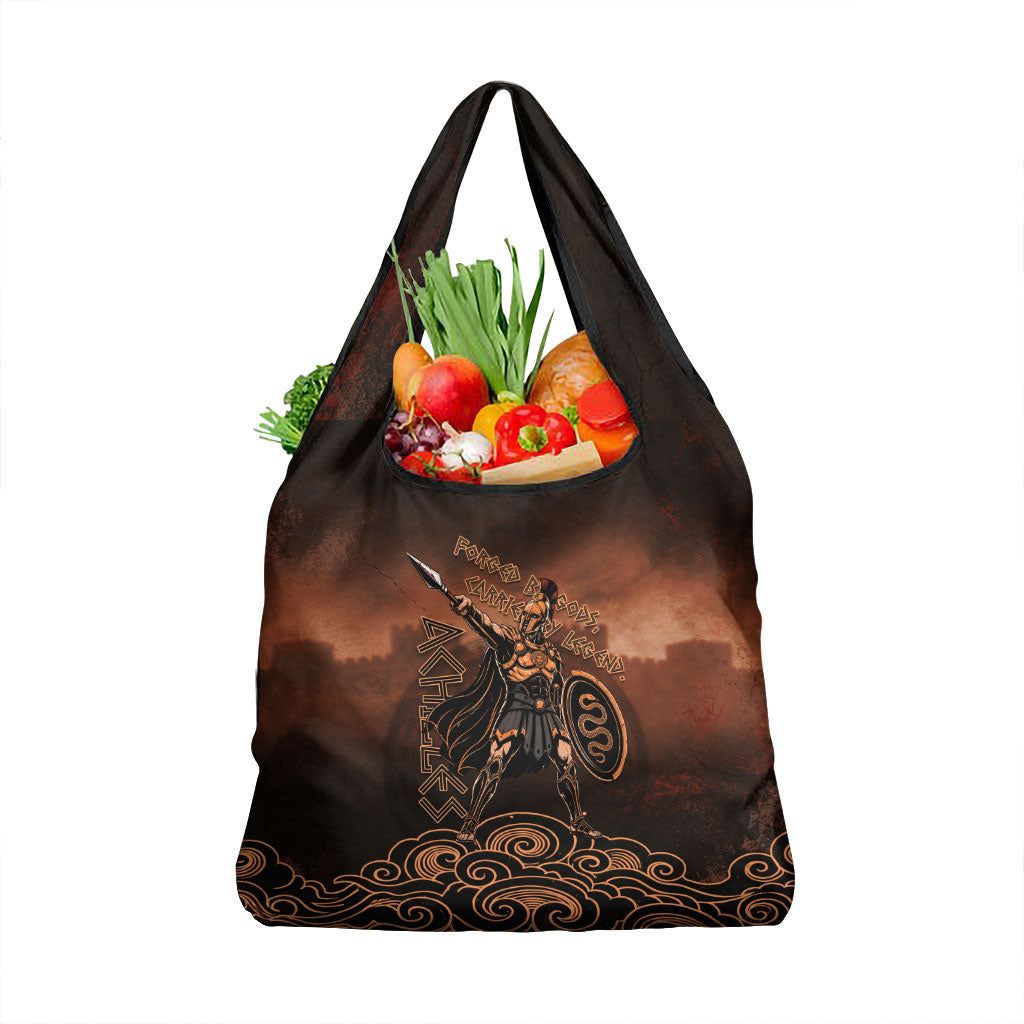 Achilles Iliad Greek Hero Legend Grocery Bag Trojan War Spartan Warrior Spear Graphic Art