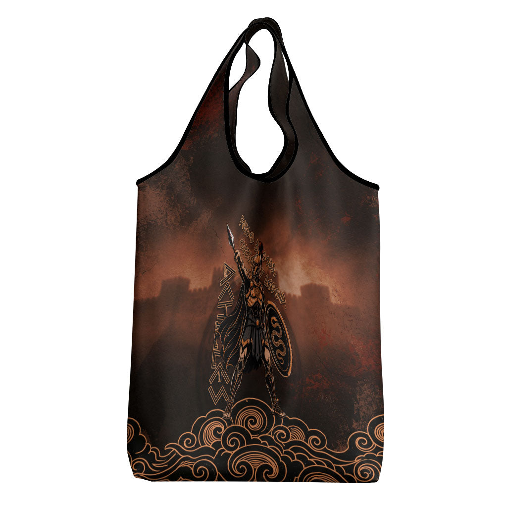 Achilles Iliad Greek Hero Legend Grocery Bag Trojan War Spartan Warrior Spear Graphic Art