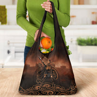 Achilles Iliad Greek Hero Legend Grocery Bag Trojan War Spartan Warrior Spear Graphic Art
