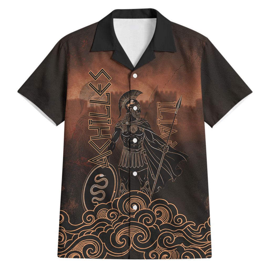Achilles Iliad Greek Hero Legend Hawaiian Shirt Trojan War Spartan Warrior Spear Graphic Art
