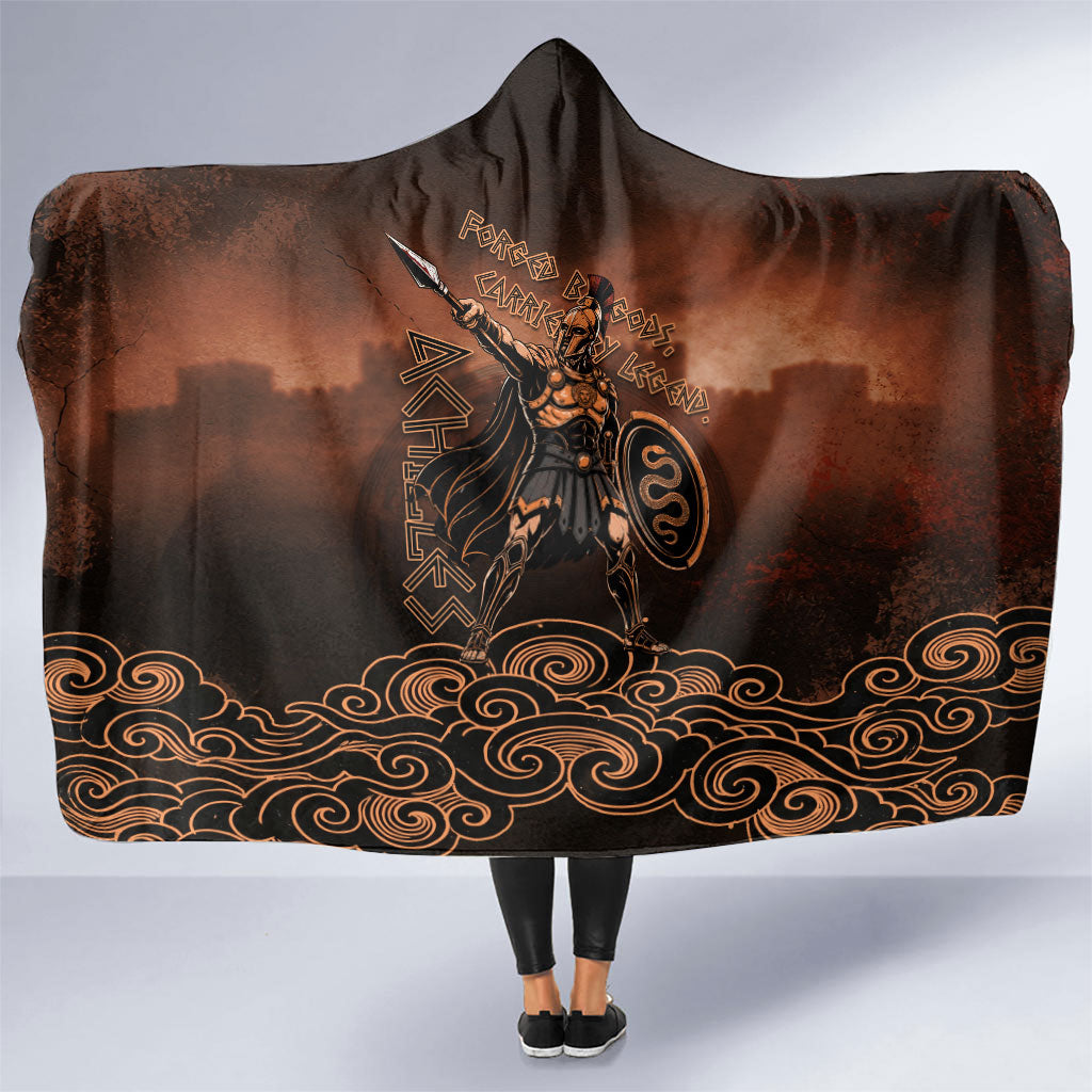 Achilles Iliad Greek Hero Legend Hooded Blanket Trojan War Spartan Warrior Spear Graphic Art