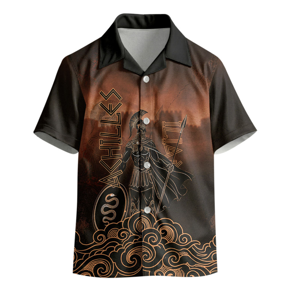 Achilles Iliad Greek Hero Legend Kid Hawaiian Shirt Trojan War Spartan Warrior Spear Graphic Art