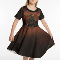 Achilles Iliad Greek Hero Legend Kid Short Sleeve Dress Trojan War Spartan Warrior Spear Graphic Art