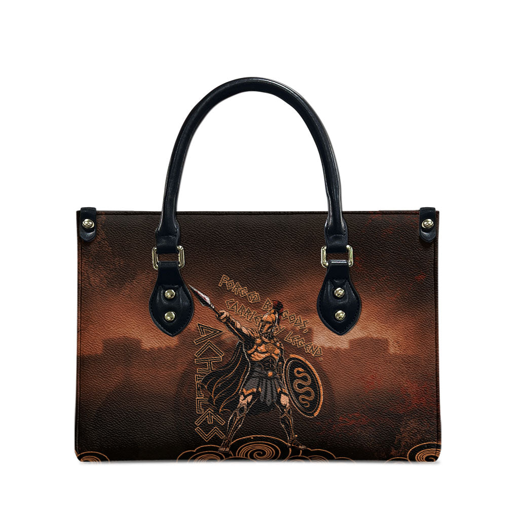 Achilles Iliad Greek Hero Legend Leather Bag Trojan War Spartan Warrior Spear Graphic Art