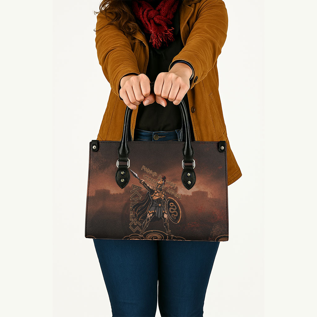 Achilles Iliad Greek Hero Legend Leather Bag Trojan War Spartan Warrior Spear Graphic Art