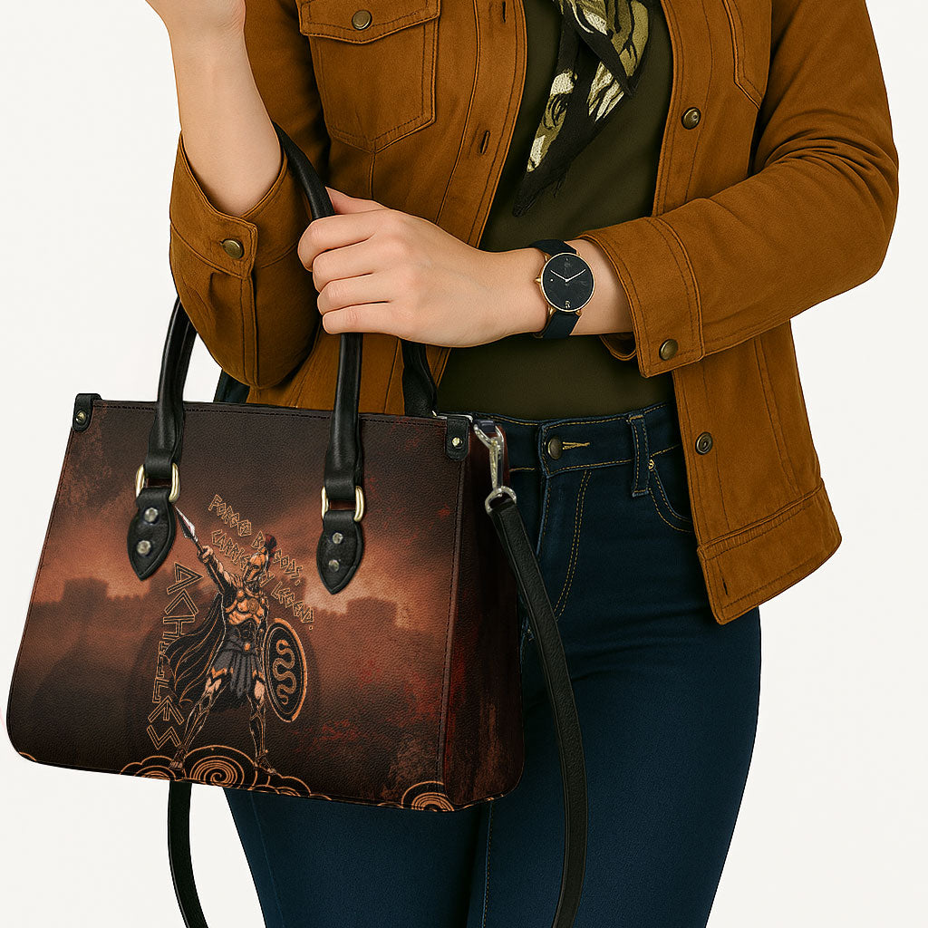 Achilles Iliad Greek Hero Legend Leather Bag Trojan War Spartan Warrior Spear Graphic Art