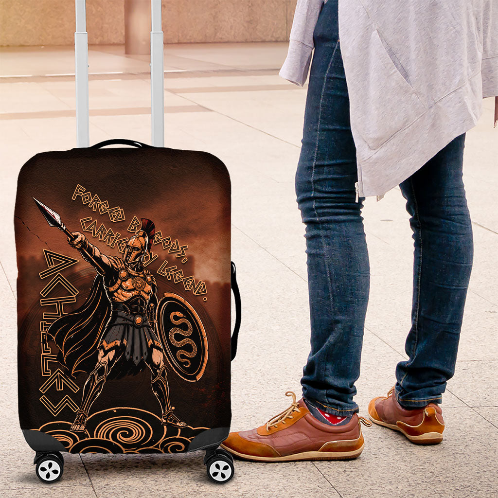 Achilles Iliad Greek Hero Legend Luggage Cover Trojan War Spartan Warrior Spear Graphic Art
