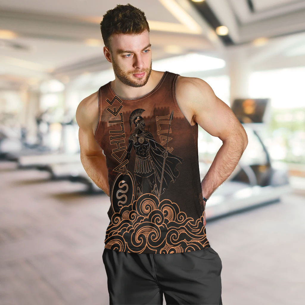 Achilles Iliad Greek Hero Legend Men Tank Top Trojan War Spartan Warrior Spear Graphic Art