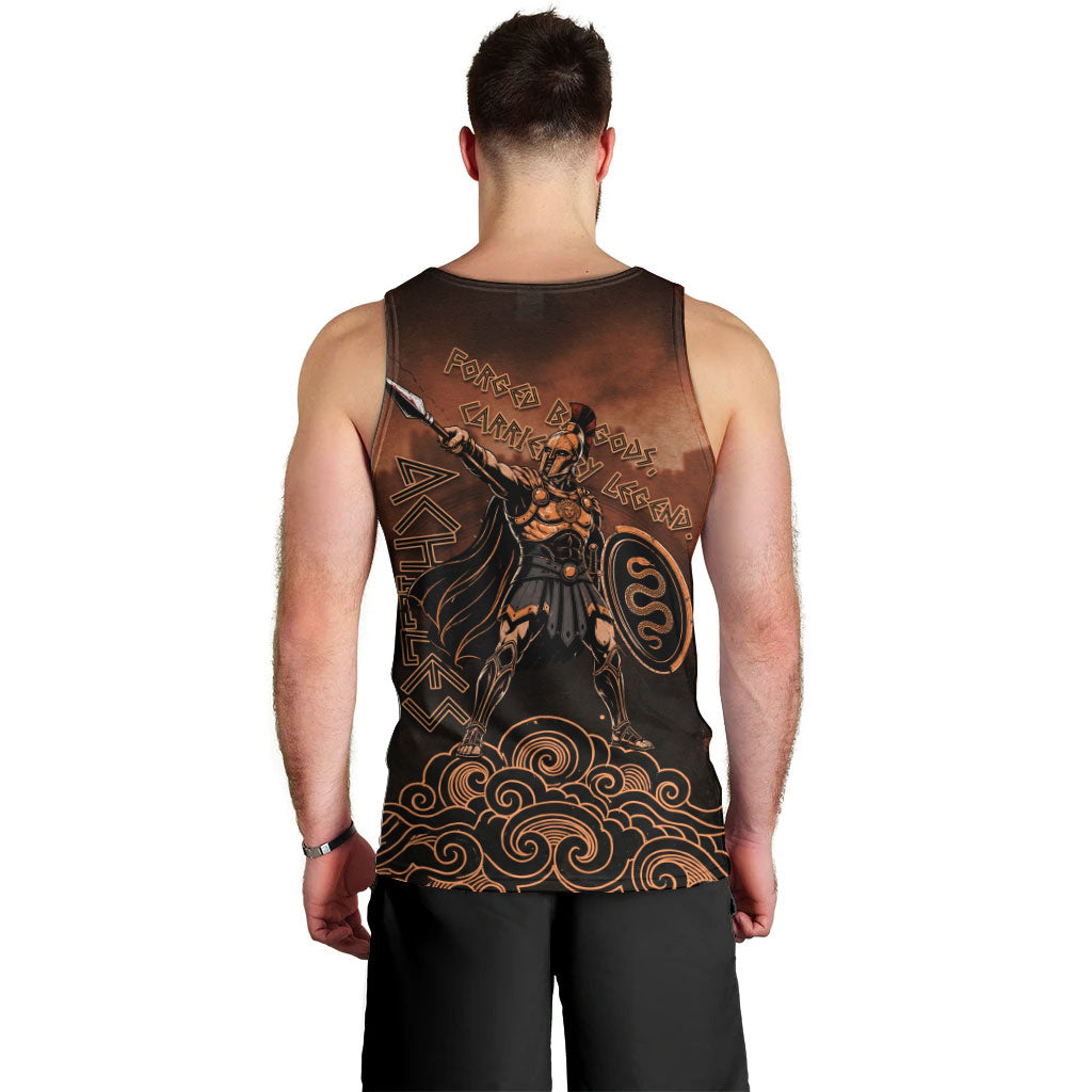 Achilles Iliad Greek Hero Legend Men Tank Top Trojan War Spartan Warrior Spear Graphic Art