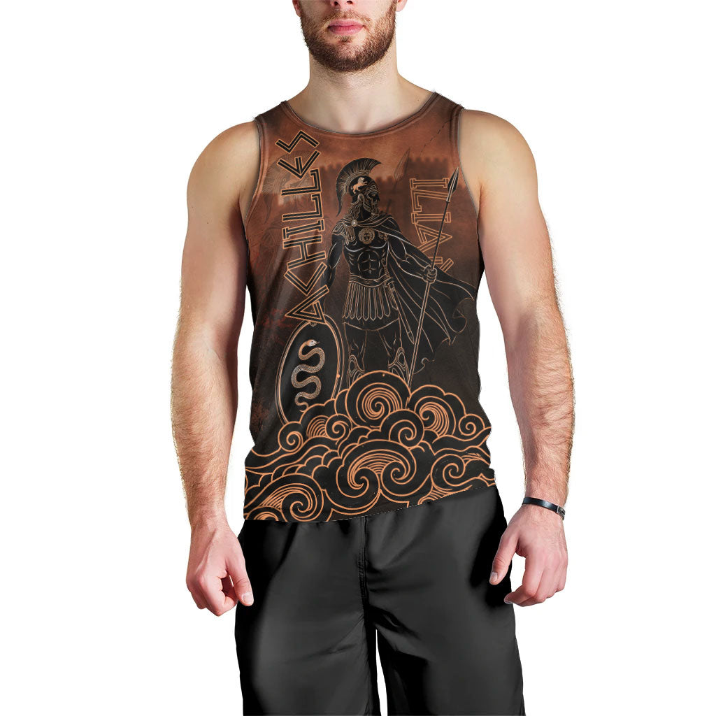 Achilles Iliad Greek Hero Legend Men Tank Top Trojan War Spartan Warrior Spear Graphic Art