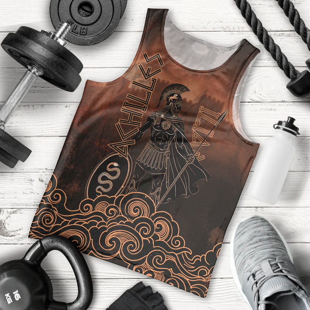 Achilles Iliad Greek Hero Legend Men Tank Top Trojan War Spartan Warrior Spear Graphic Art