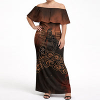 Achilles Iliad Greek Hero Legend Off Shoulder Maxi Dress Trojan War Spartan Warrior Spear Graphic Art