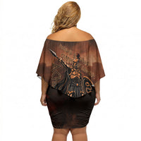 Achilles Iliad Greek Hero Legend Off Shoulder Short Dress Trojan War Spartan Warrior Spear Graphic Art
