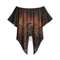 Achilles Iliad Greek Hero Legend Off Shoulder Wrap Waist Top Trojan War Spartan Warrior Spear Graphic Art