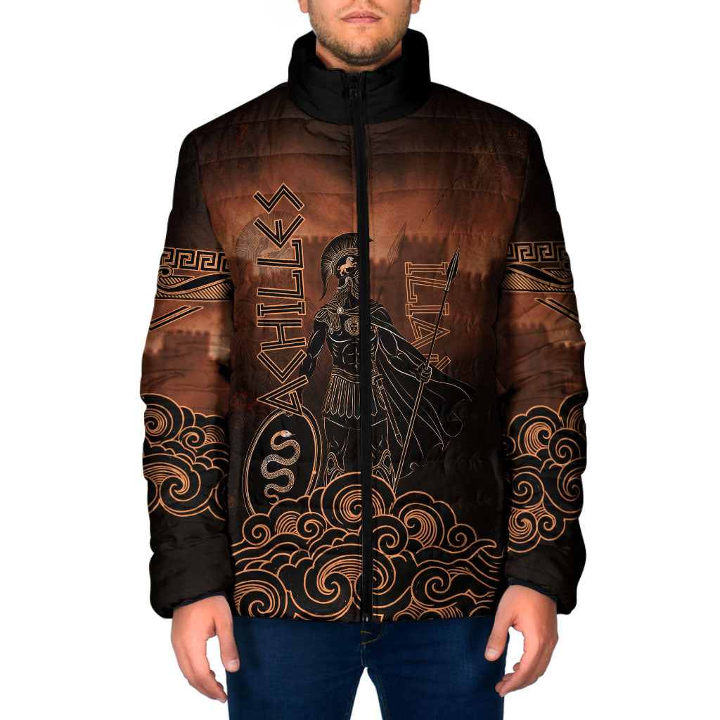 Achilles Iliad Greek Hero Legend Padded Jacket Trojan War Spartan Warrior Spear Graphic Art