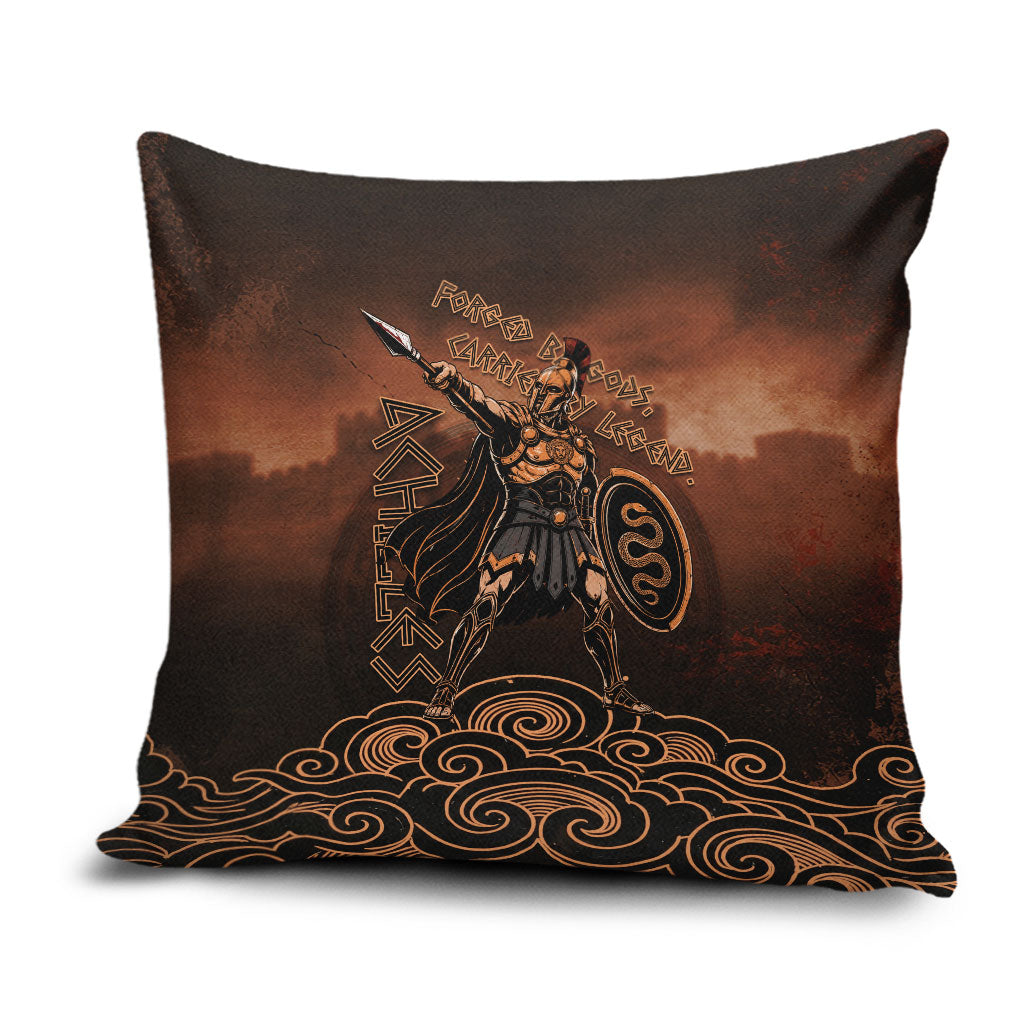 Achilles Iliad Greek Hero Legend Pillow Cover Trojan War Spartan Warrior Spear Graphic Art