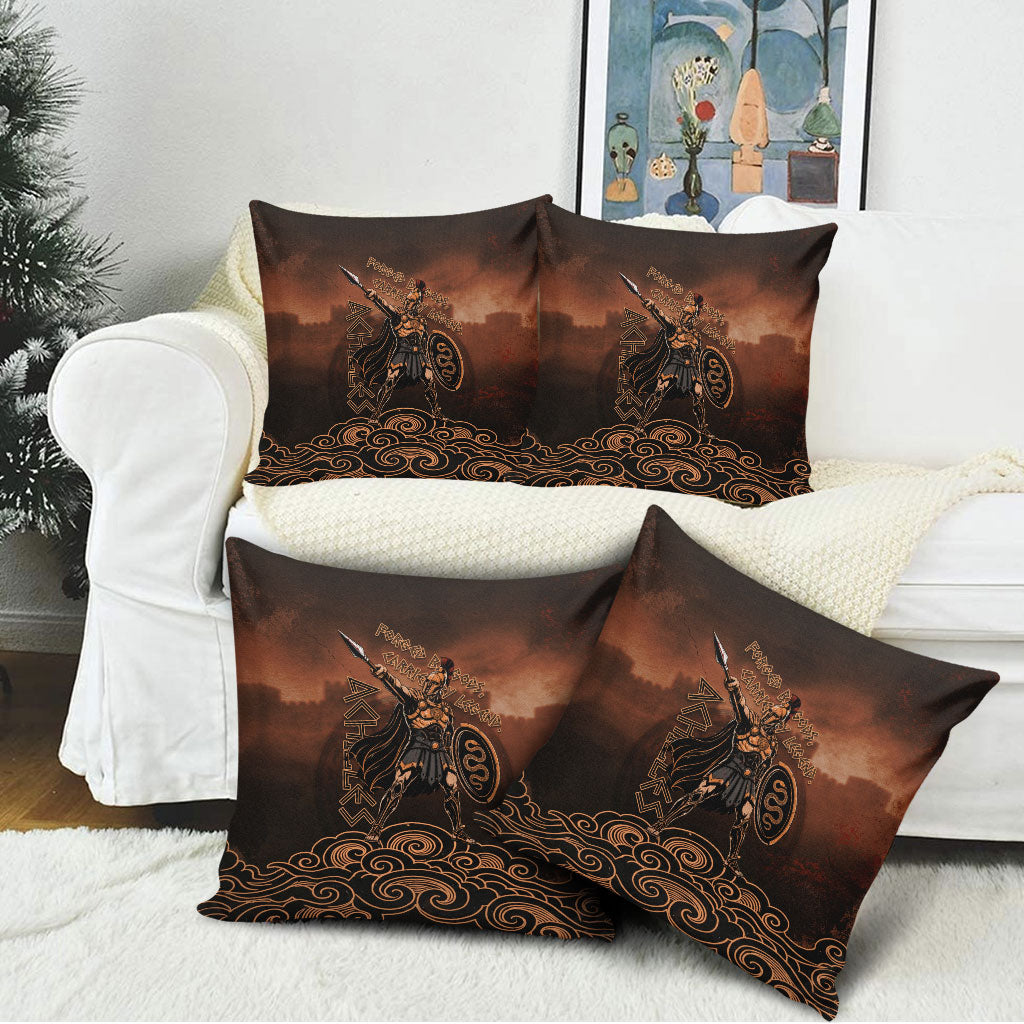 Achilles Iliad Greek Hero Legend Pillow Cover Trojan War Spartan Warrior Spear Graphic Art