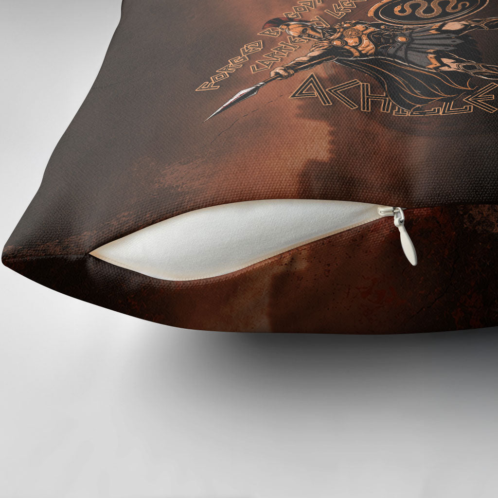 Achilles Iliad Greek Hero Legend Pillow Cover Trojan War Spartan Warrior Spear Graphic Art