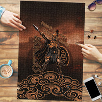 Achilles Iliad Greek Hero Legend Puzzle Trojan War Spartan Warrior Spear Graphic Art