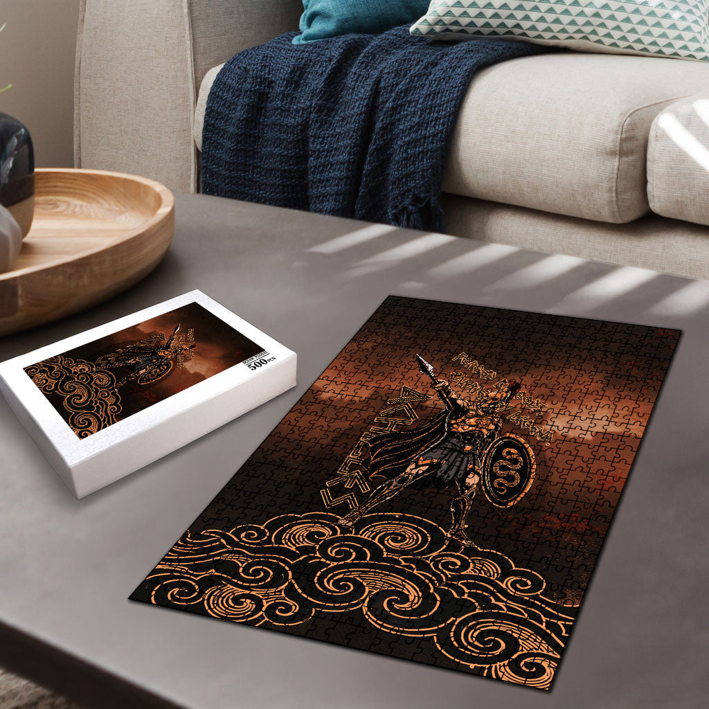 Achilles Iliad Greek Hero Legend Puzzle Trojan War Spartan Warrior Spear Graphic Art