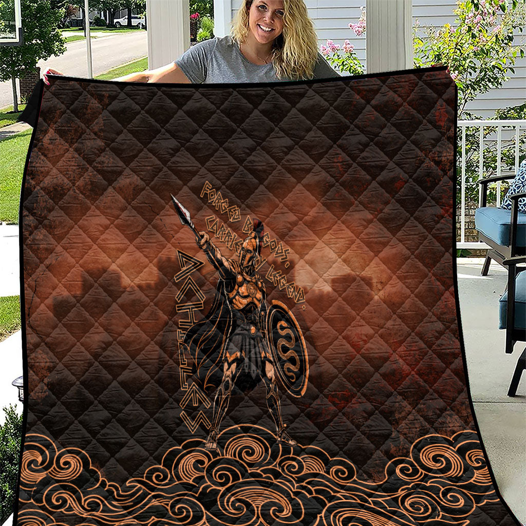 Achilles Iliad Greek Hero Legend Quilt Trojan War Spartan Warrior Spear Graphic Art