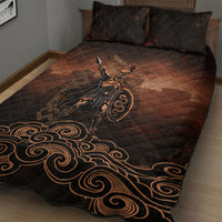 Achilles Iliad Greek Hero Legend Quilt Bed Set Trojan War Spartan Warrior Spear Graphic Art